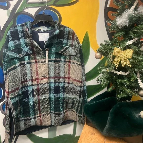 Anthropologie Andersen & Lauth Plaid Caplet Poncho Coat 🆕 - Picture 4 of 4